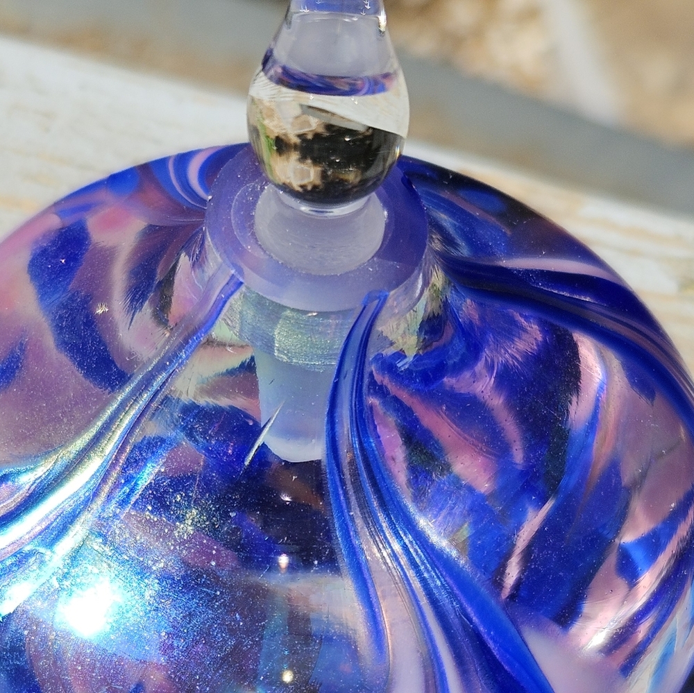 Art Glass Perfume Bottle Swirl Design